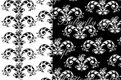 Damask Digital Paper, Black and White Damask Digital, Black and White Damask Background, Damask scrapbook, Black and White Damask pattern Product Image 3