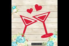 100 Love Cocktail Glass Clip Arts, Love Valentine Clip arts Product Image 3