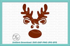 Reindeer head svg, reindeer face svg, boy reindeer svg dxf Product Image 2