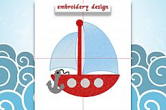Boat Nautical Sailor Sailing Embroidery Design for Kids Product Image 3