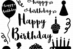 Happy Birthday SVG Files Birthday hat, party balloon, birthday cake svg cutting files Cricut and Silhouette SVG dxf png jpg included Product Image 2