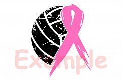 Volleyball Tackle Breast Cancer Svg Awareness ribbon 1029s Product Image 4