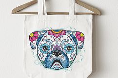 Puppy Calavera Tattoo Style Vector Product Image 4