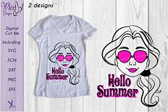 Summer girl, Cool girl, Hello summer, flower girl cut file Product Image 1