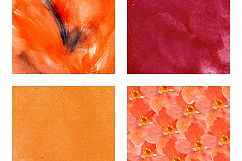 Artistic Orange Watercolor - Scrapbook Papers Product Image 2