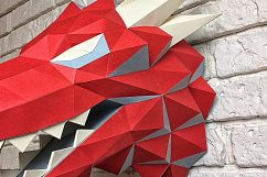 Game of Thrones, Winter is coming, Paper Dragon, Dragon Head, Papercraft Dragon, House Targaryen, animal head, Home Decoration, Printable Product Image 8