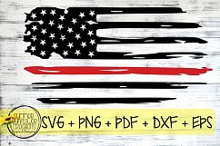 Red Line Distressed Flag SVG Product Image 1