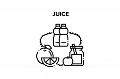 Juice Drink Vector Black Illustration Product Image 1