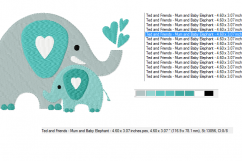 Mother&#039;s Love ~ ELEPHANTS - Mother and Baby ~ Machine Embroidery Design in 2 sizes - Instant Download Product Image 3