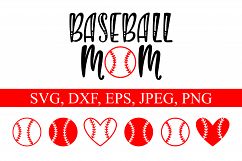 Baseball Mom and ball silhouettes. Hand drawn typography design. SVG DXF PNG EPS Cutting Files Product Image 5
