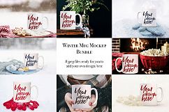 Winter mug mock-up bundle - 8 jpeg mockups Product Image 1