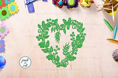 Harvest Thanksgiving heart wreath paper machine cut svg pdf Product Image 2