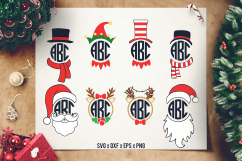 Christmas Monograms SVG - Santa Monogram SVG - Elf Monogram Product Image 1