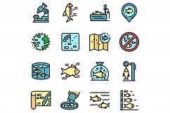 Ichthyology icons set vector flat Product Image 1