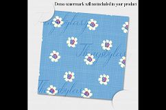 12 Daisy Flower Digital Paper in Pink and Blue Color Product Image 4