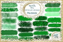 Green Shamrocks Clover Glitter Brush Strokes 24 PNG clipart Splashes  Product Image 1