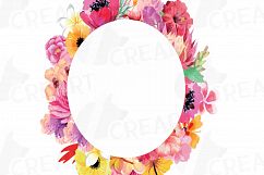 Floral frames watercolor clip art collection, Borders, sweet digital labels, floral borders clip art, digital stamp, wedding frames Product Image 13