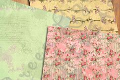 Vintage Floral Digital Papers, Shabby Chic Scrapbook Papers Product Image 2