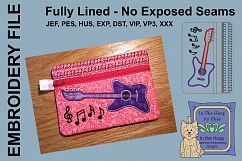 ITH Bass Guitar Zipper Bag - Fully Lined, 5X7 HOOP Product Image 1
