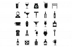 Bartender tools icons set, simple style Product Image 1