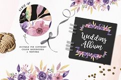 Lilacs Frames Watercolor Clipart Border Flowers Pink Purple Florals Product Image 5