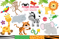 Jungle clipart, Jungle animals graphics &amp; illustrations Product Image 1