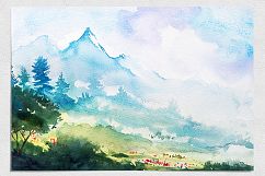 Spring Landscapes. Watercolor. Product Image 12