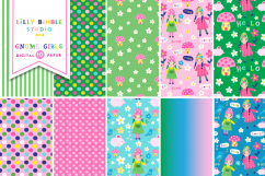 Gnome Girls Digital Paper Product Image 2