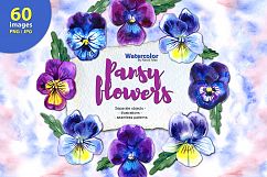 Watercolor pansy set Product Image 1