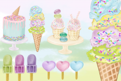 Watercolor Ice Cream Digital Product Image 4