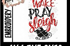 Wake Pray Sleigh - Christmas Embroidery Product Image 2