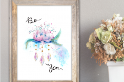 Be Zen Lotus Watercolor Art Product Image 11