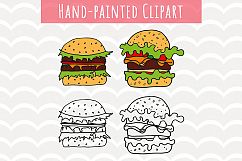 Hamburger Clip Art,Fast Food Svg, Burger files Product Image 1