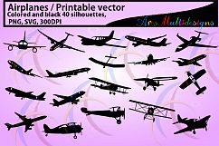 Airplane / aeroplane / printable aeroplane / SVG FILES /silhouette / vector / black &amp; color / airplane silhouette / aeroplane silhouette Product Image 2