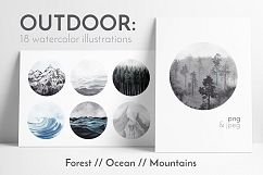 OUTDOOR: circle watercolor illustrations Product Image 1