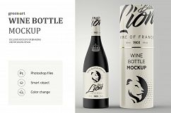 Matte Glass Wine Bottle Mockup Product Image 1