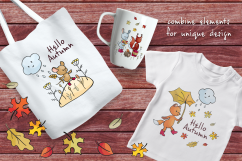 Hello autumn. Forest animals and plants in doodle style. Product Image 5