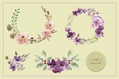 Violet Watercolor floral set Product Image 10