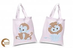Jungle Babies in blue clipart, graphics and illustration AMB-1211 Product Image 2