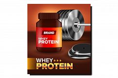 Whey Protein Creative Promotional Banner Vector Product Image 1