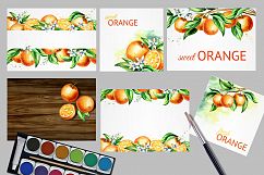 Natural Orange juice. Watercolor Product Image 8