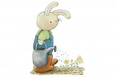 Rabbit in the Garden | Clip art illustration | JPEG/PNG Product Image 2