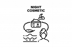 Night Cosmetic Vector Black Illustration Product Image 1