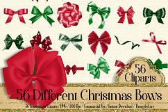 56 Christmas Bows and Ribbons Clip Arts PNG Transparent Product Image 1