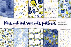 Watercolor musical patterns Product Image 1