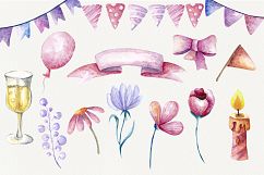 Birthday Party - watercolor clipart Product Image 4