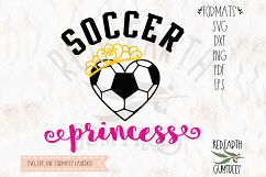 Soccer princess with crown in SVG,DXF,PNG,EPS,PDF formats Product Image 1