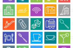 166 Restaurant &amp; Food Line Multicolor B/G Icons Product Image 2