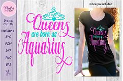 Aquarius svg, Queens are born as Aquarius, Zodiac svg, Product Image 2