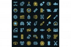 Car parts icons set vector neon Product Image 1